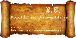 Mozolányi Bonaventúra névjegykártya